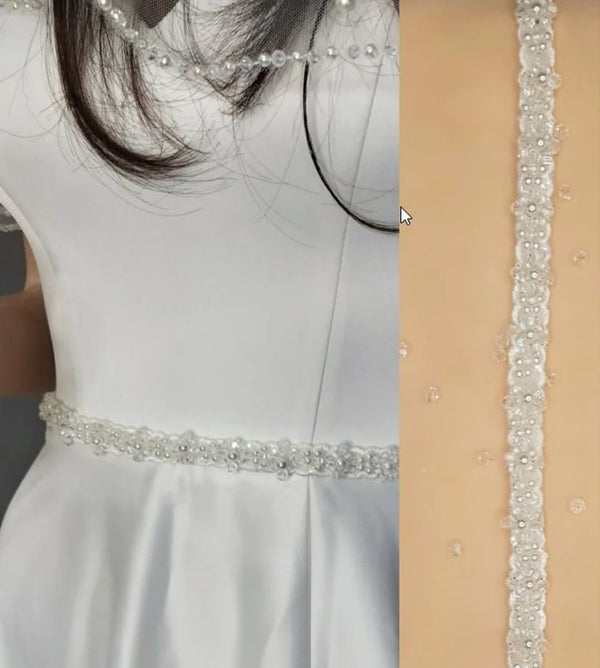 Light Pearl Beaded Wedding Belt