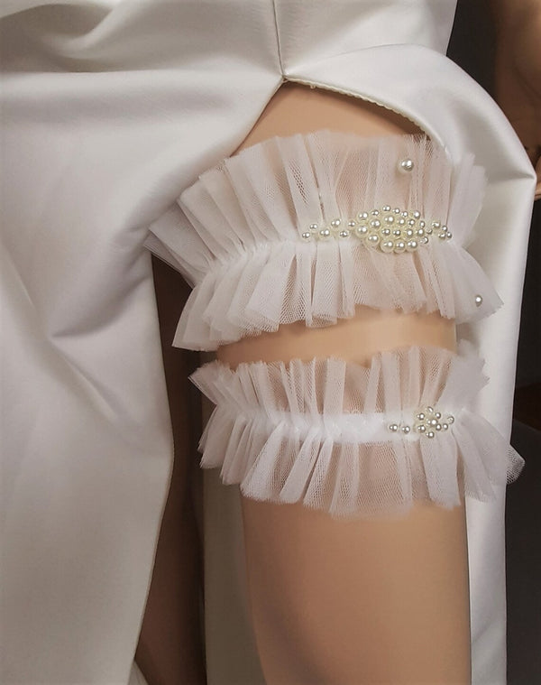 Bridal Garter With Pearls