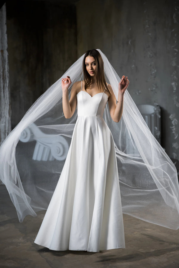 Glitter Wedding Veil With Extrawide