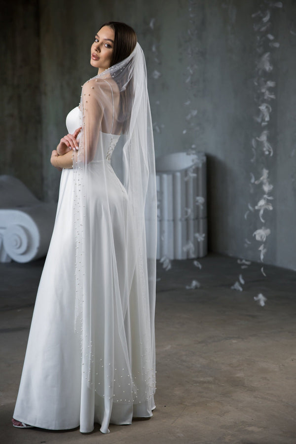 Pearl Beaded Edge Wedding Veil