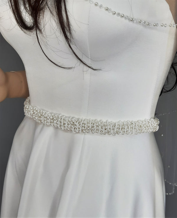 Wedding Dress Belt With Pearls