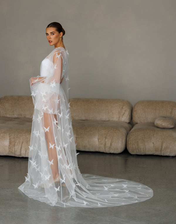 Bridal Robe with butterflies, W-012