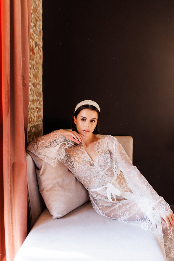 Sheer Wedding Morning Robe for Bride